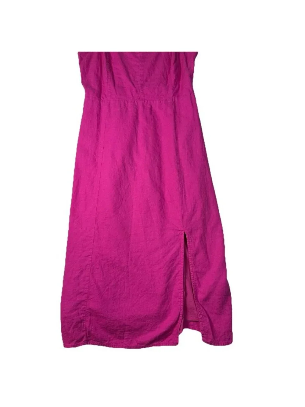 J.CREW Pink Linen Blend Slip Dress Midi Strappy V-Neck Size 10 Sheath Vacation